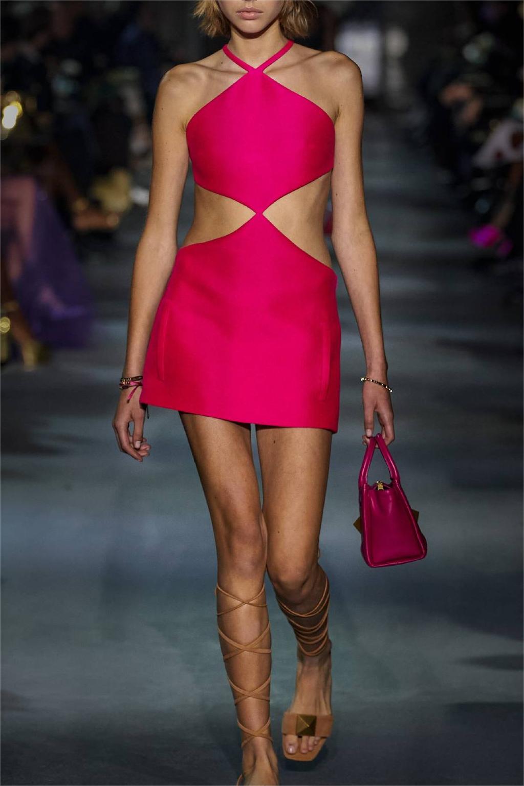 Ashly LX Halter Cutout Dress