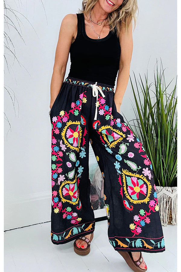 Serene Lace Up Loose Casual Pants