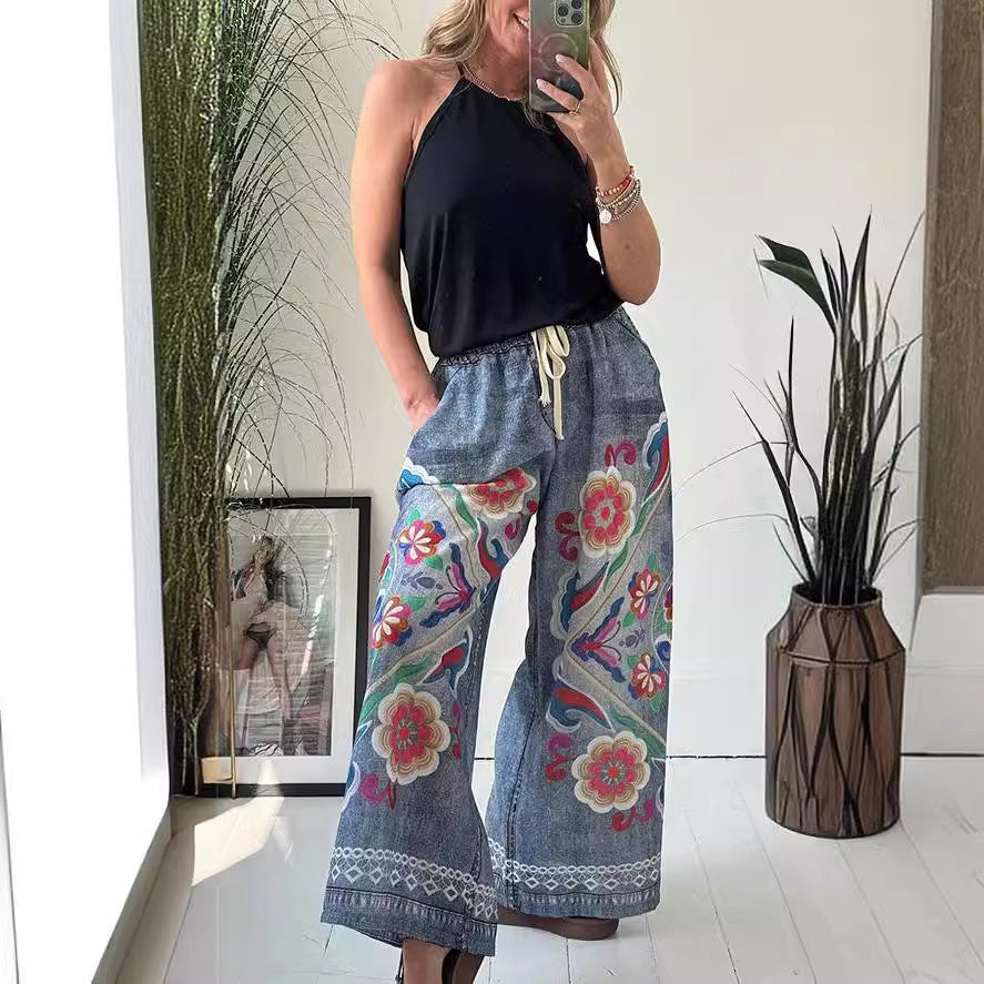 Serene Lace Up Loose Casual Pants