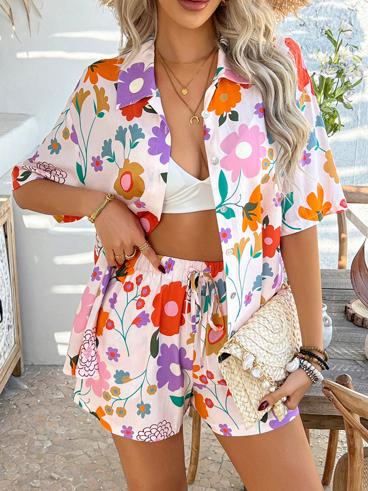 Carla Two-Piece Shorts and Blouse Set