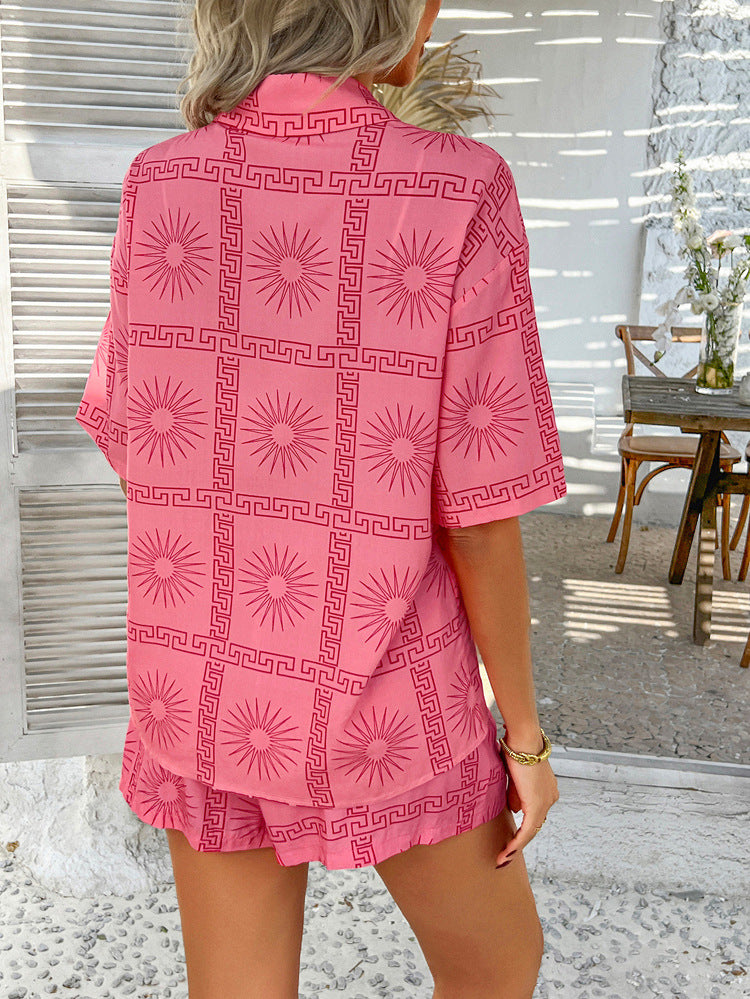 Carla Two-Piece Shorts and Blouse Set