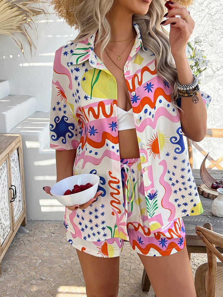 Carla Two-Piece Shorts and Blouse Set