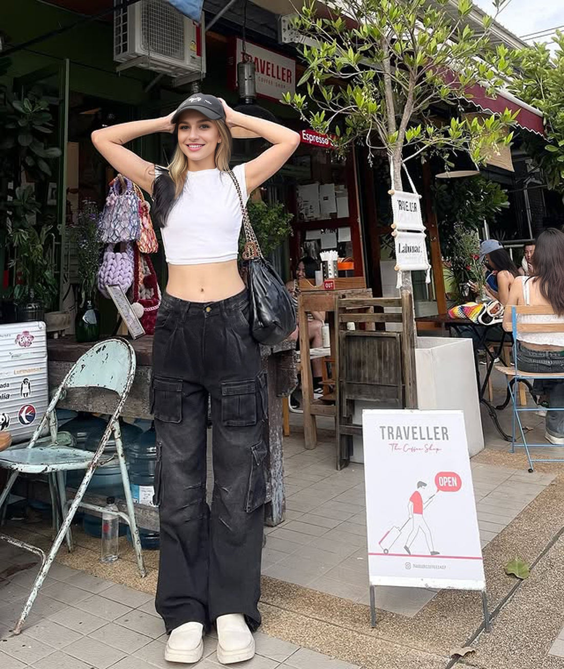 ELC Stevie Wide Leg Cargo Jeans