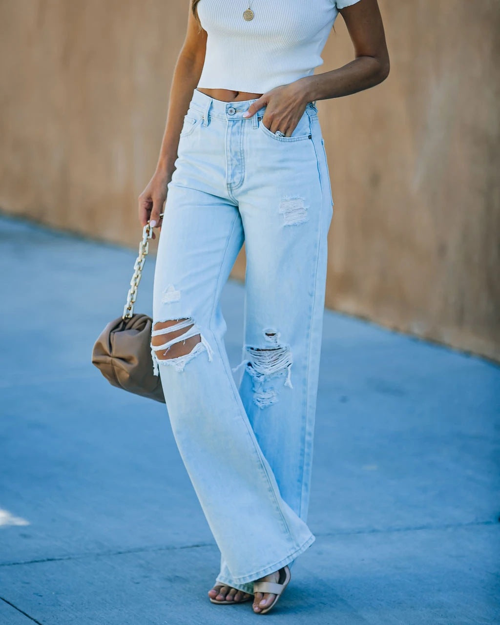 Anna High Waist Ripped Jeans