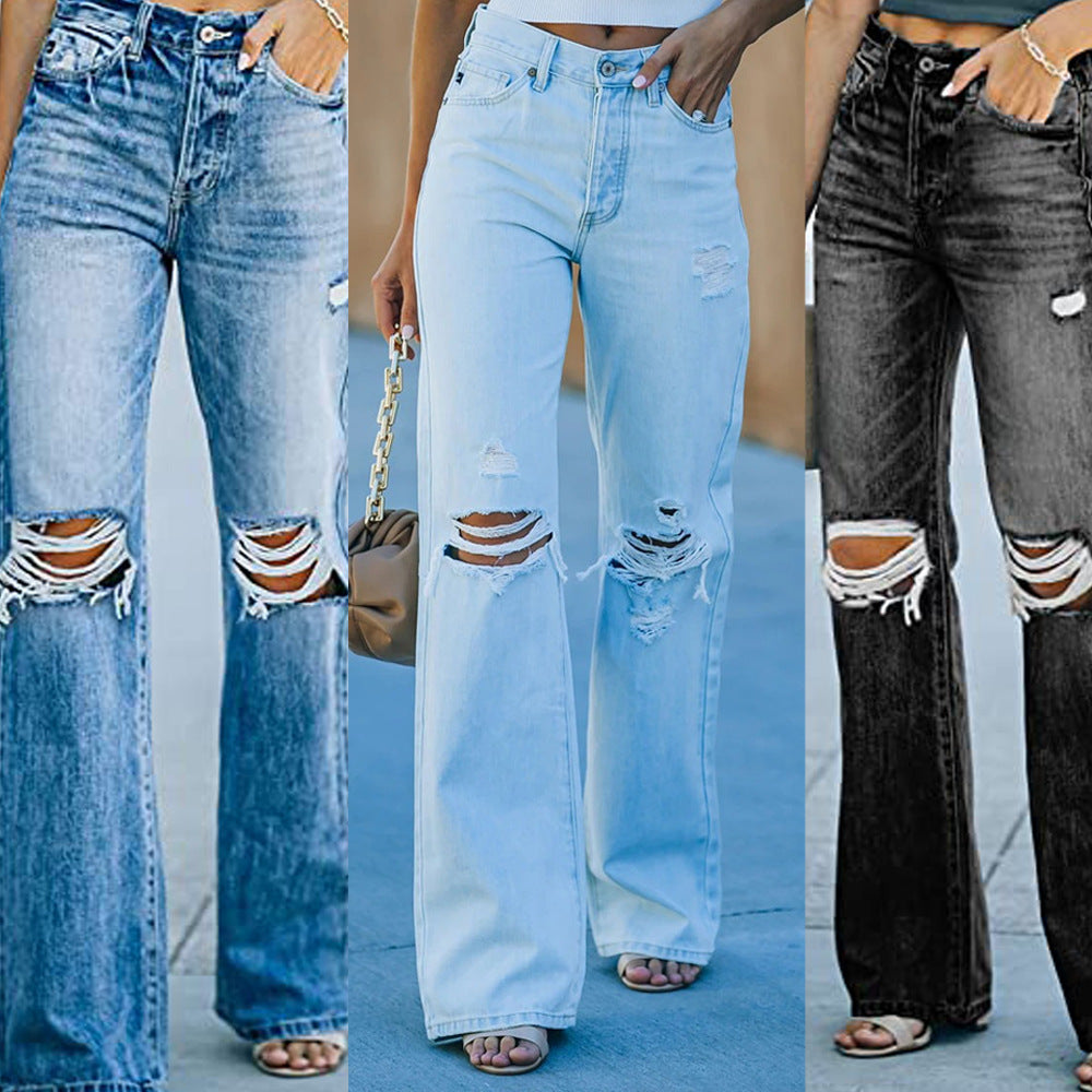 Anna High Waist Ripped Jeans