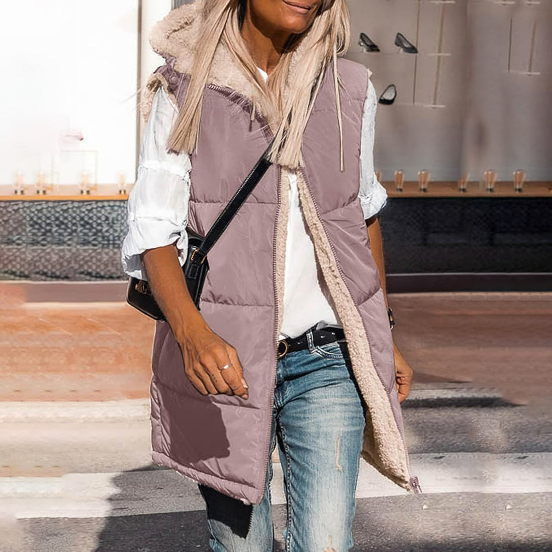 Farrah Puffy Mid Length Hooded Coat