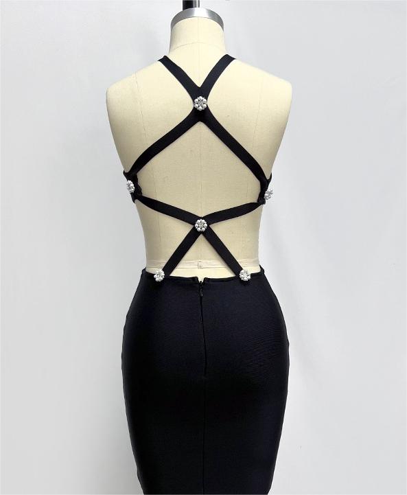 Ashly LX Halter Cutout Dress