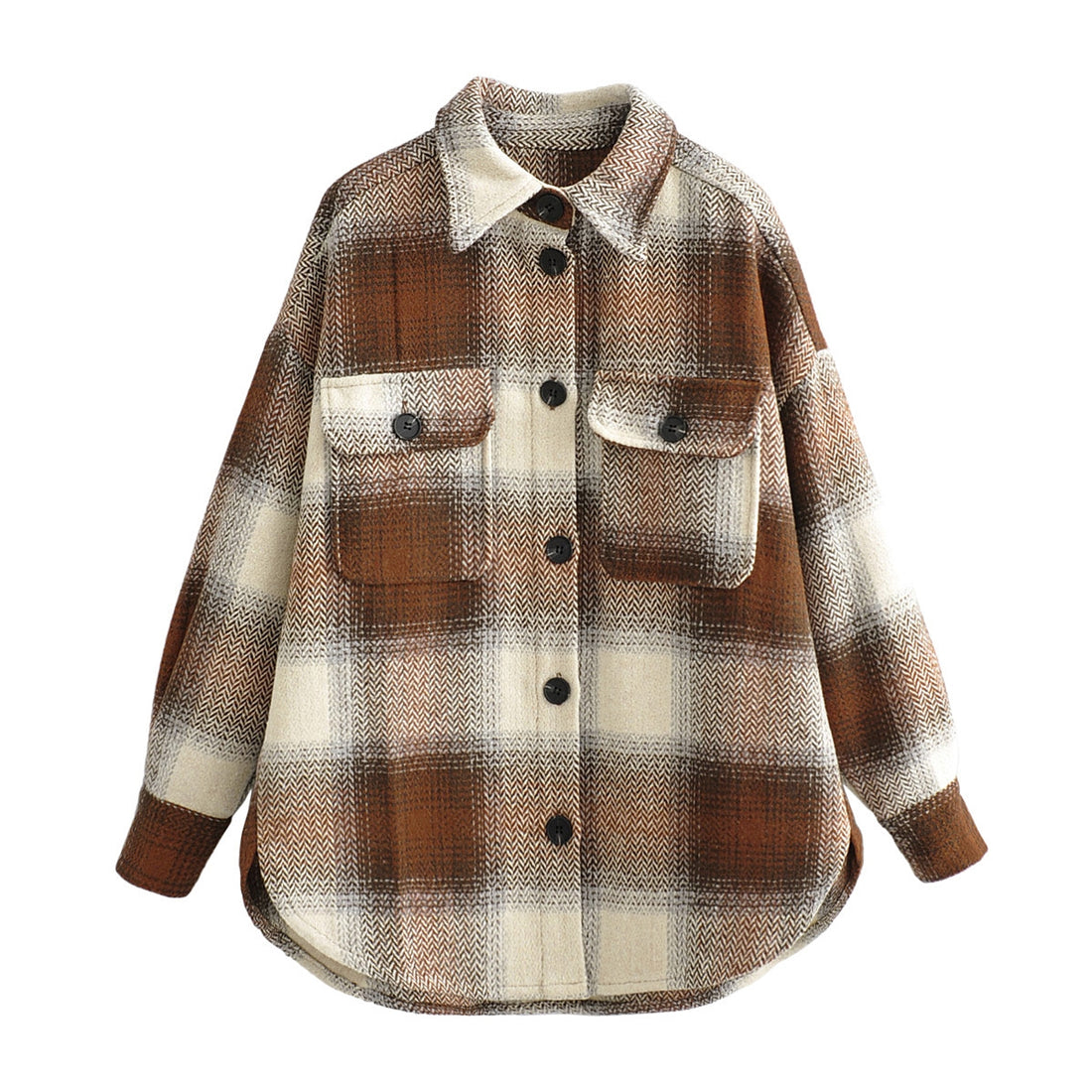 Althea Loose Plaid Coat