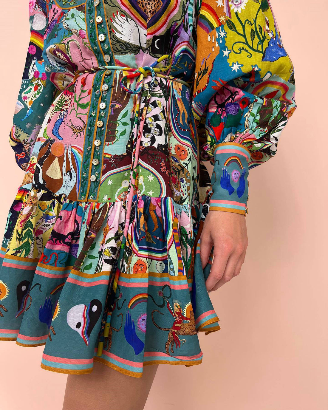 Karina Printed Pleated Dress