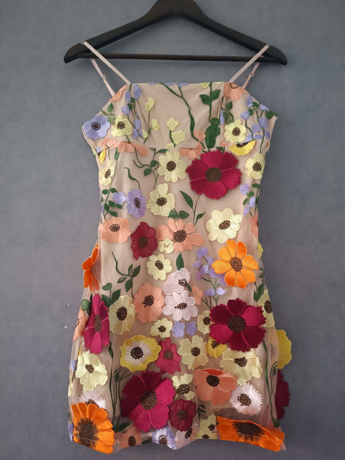 Amanda II Three Dimensional Spaghetti Strap Sheath Dress