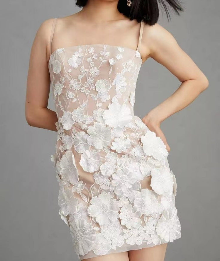 Amanda II Three Dimensional Spaghetti Strap Sheath Dress