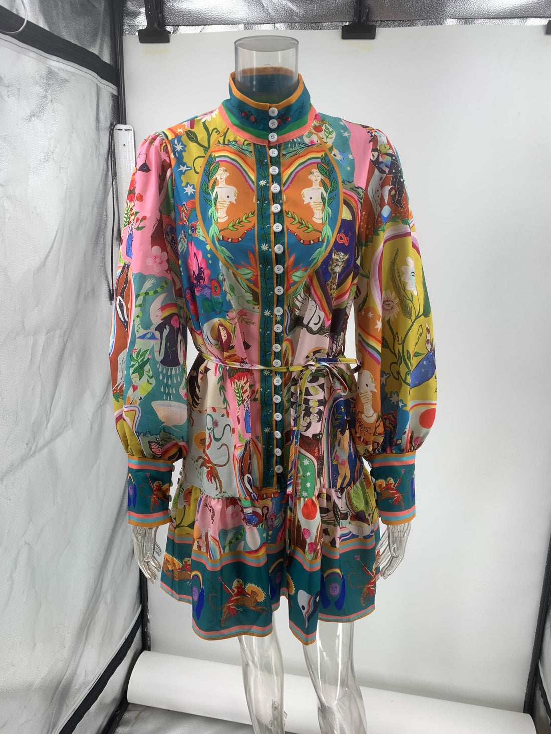 Karina Printed Pleated Dress
