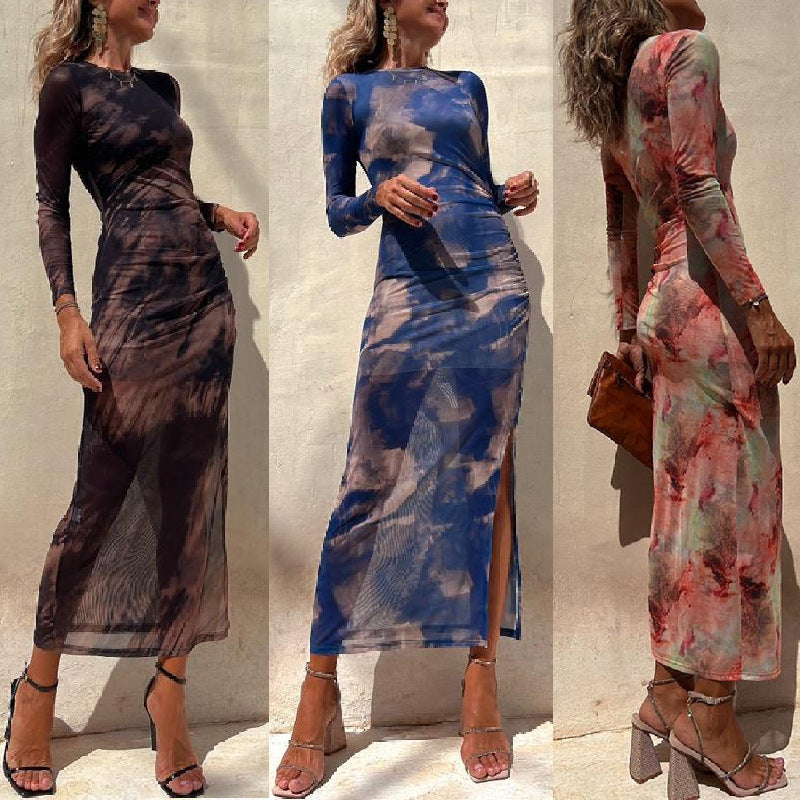 Jackie Mesh Print Dress