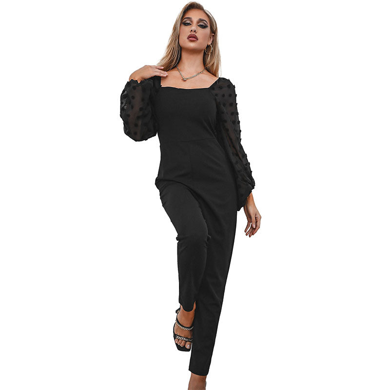 Clima Long Sleeve Black Jumpsuit