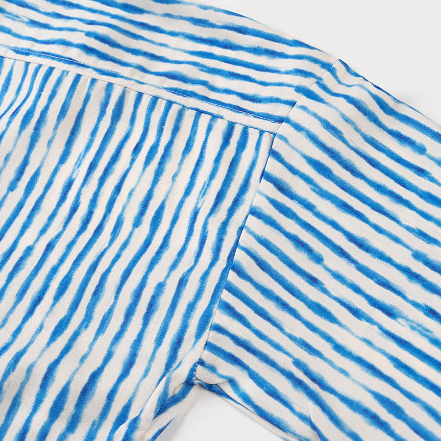Elena Casual Striped Front Tied Shirt