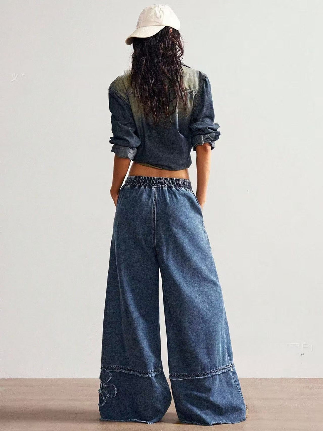 ELC Gaby Loose Floral Stitch Denim