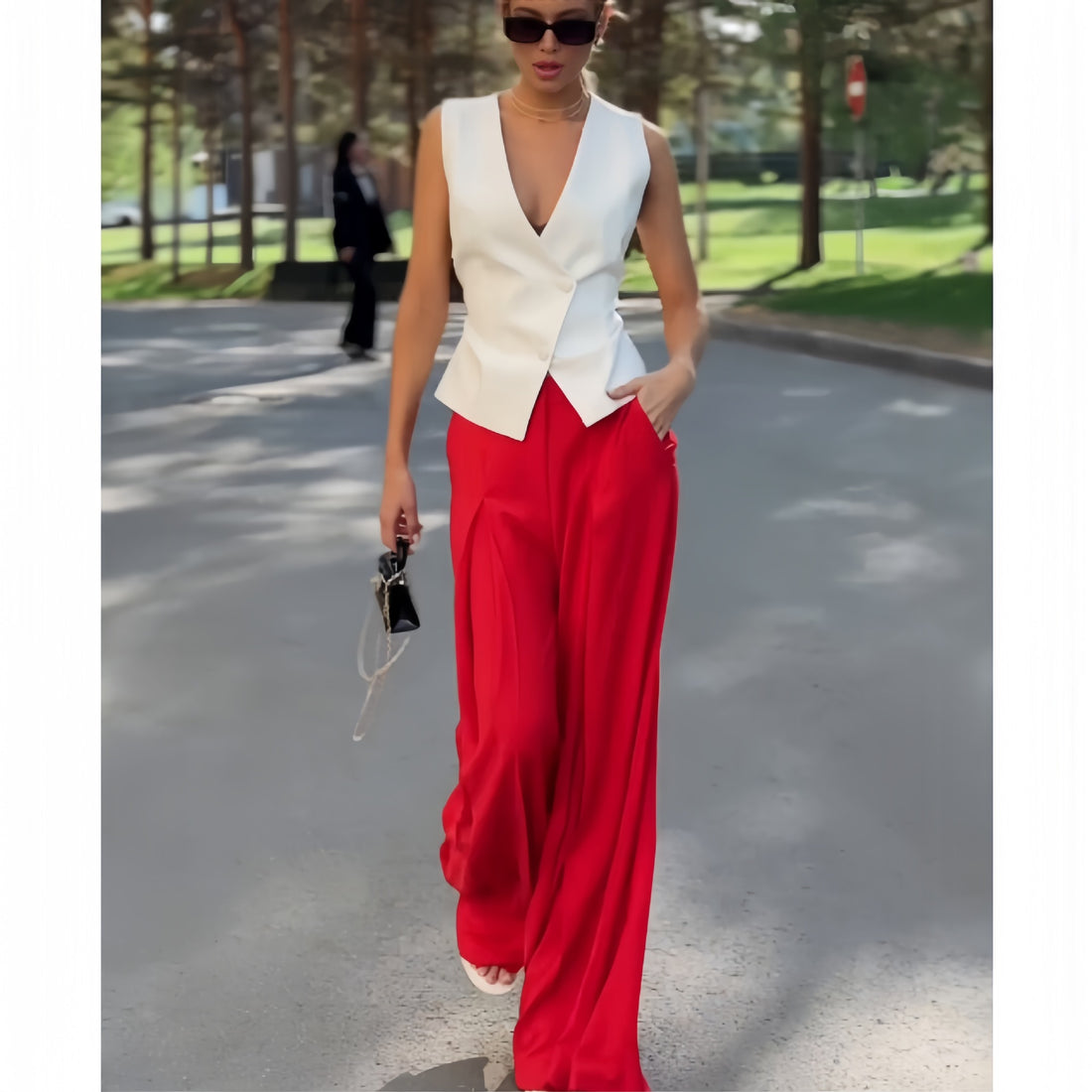 Elana Wide Leg Pants Two Piece Set