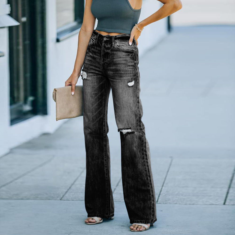 Karrie Ripped Wide-Leg Jeans