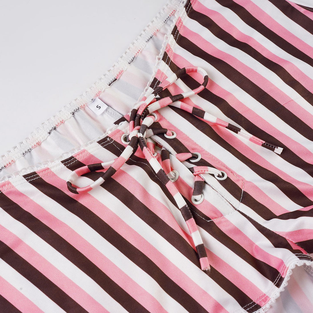 Viola Striped Two-Piece Retro Lace-Up Swimsuit