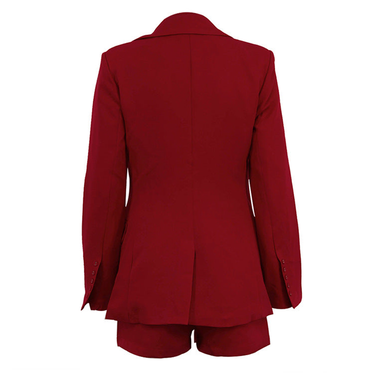 Stella Red Shorts and Jacket Two Piece Set with Tie