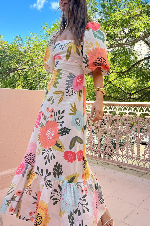 Simi Casual Printed Linen Dress M / nacarat Simi Casual Printed Linen Dress M / nacarat
