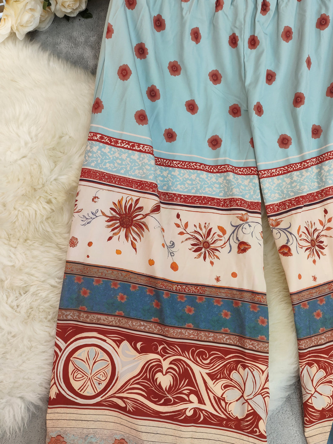 Simone BOHO Printed High Waist Loose Wide Leg Pants