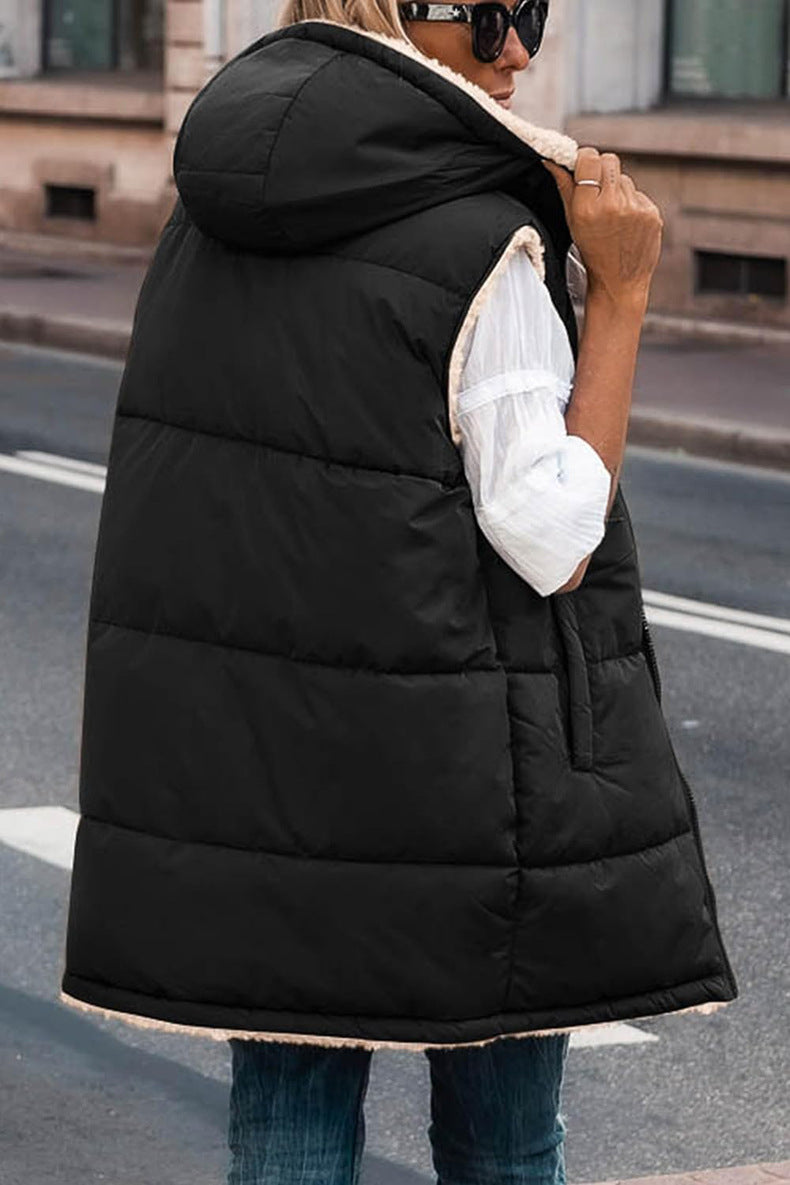Farrah Puffy Mid Length Hooded Coat