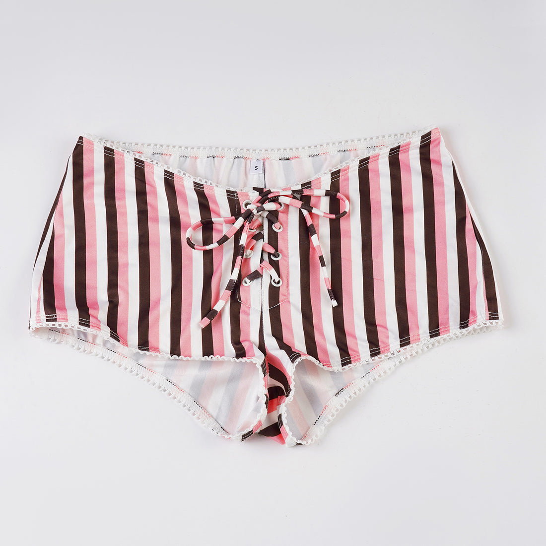 Viola Striped Two-Piece Retro Lace-Up Swimsuit