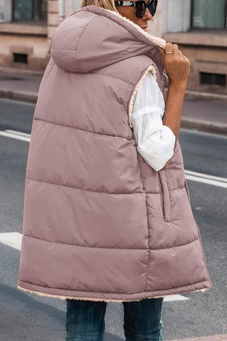 Farrah Puffy Mid Length Hooded Coat