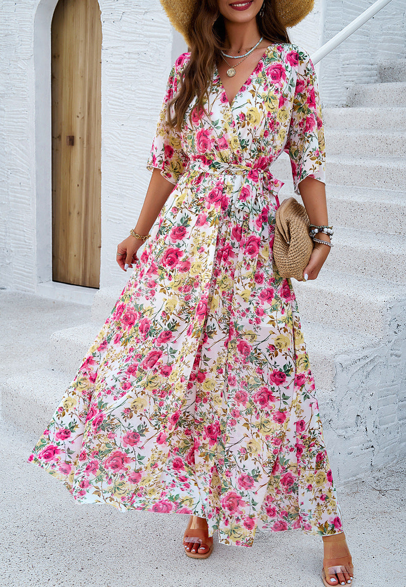 Terri Printed High Waist BOHO Dress Revella The Label Terri Printed High Waist BOHO Dress Revella The Label