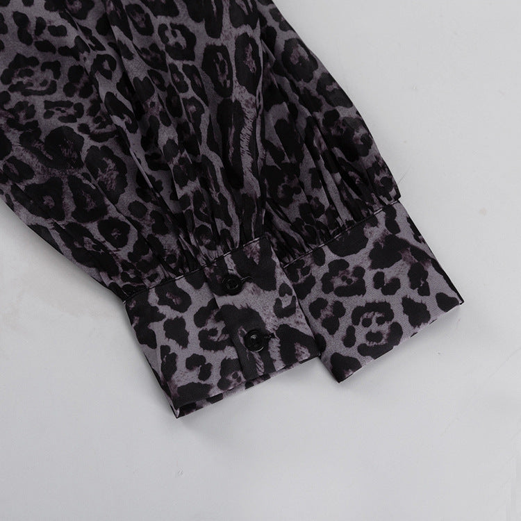 Francine Leopard Print Long Sleeved Pettiskirt