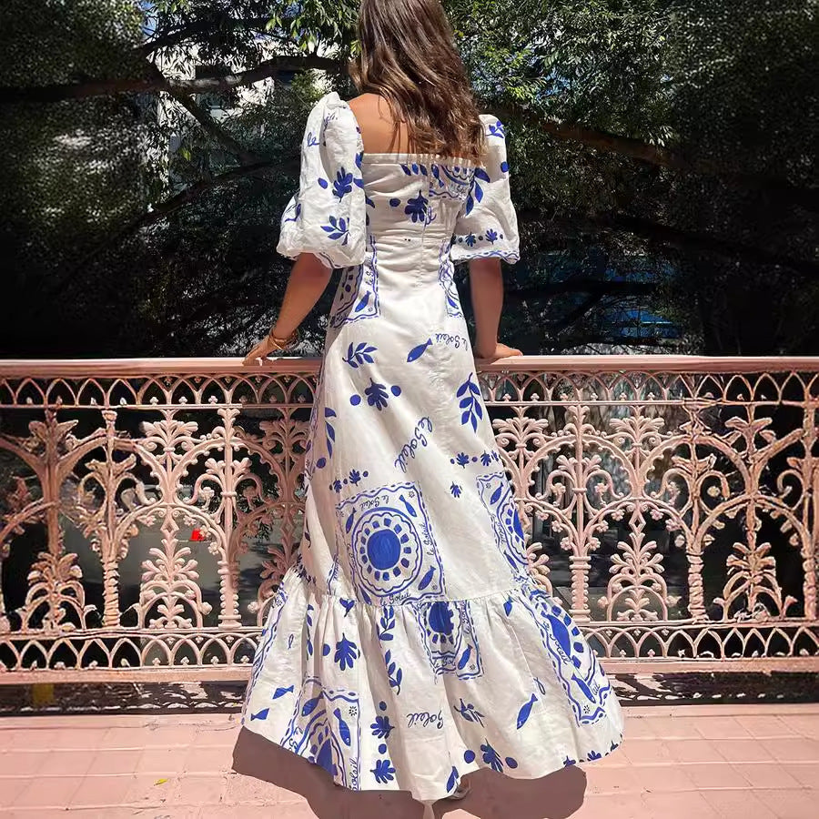 Simi Casual Printed Linen Dress M / nacarat Simi Casual Printed Linen Dress M / nacarat