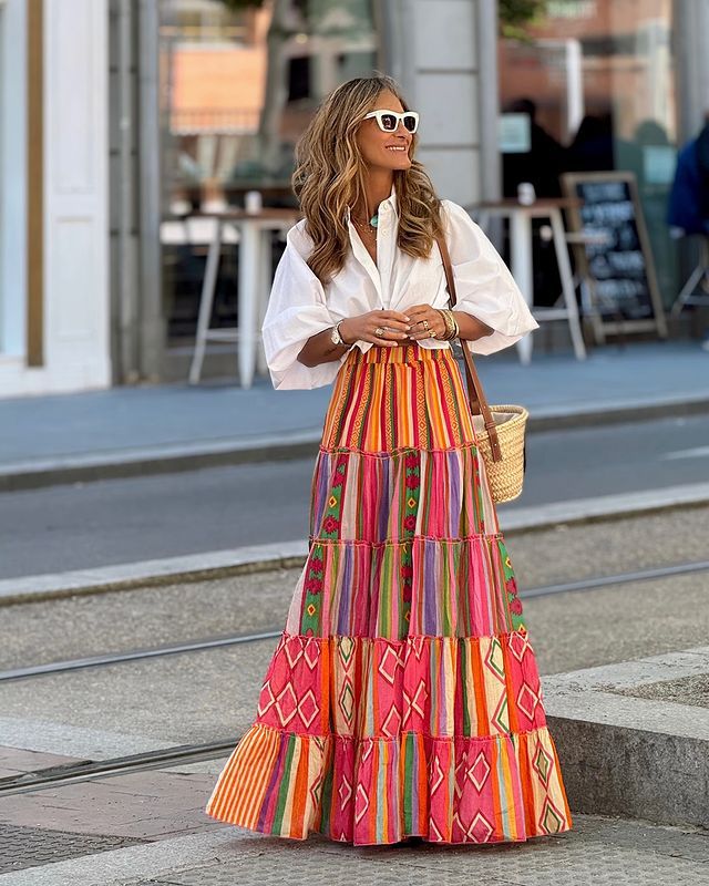 Gigi BOHO Printed Ruffled Skirt