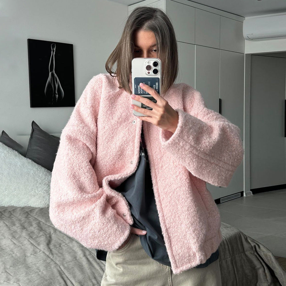 Elaine Pink Furry Jacket Coat