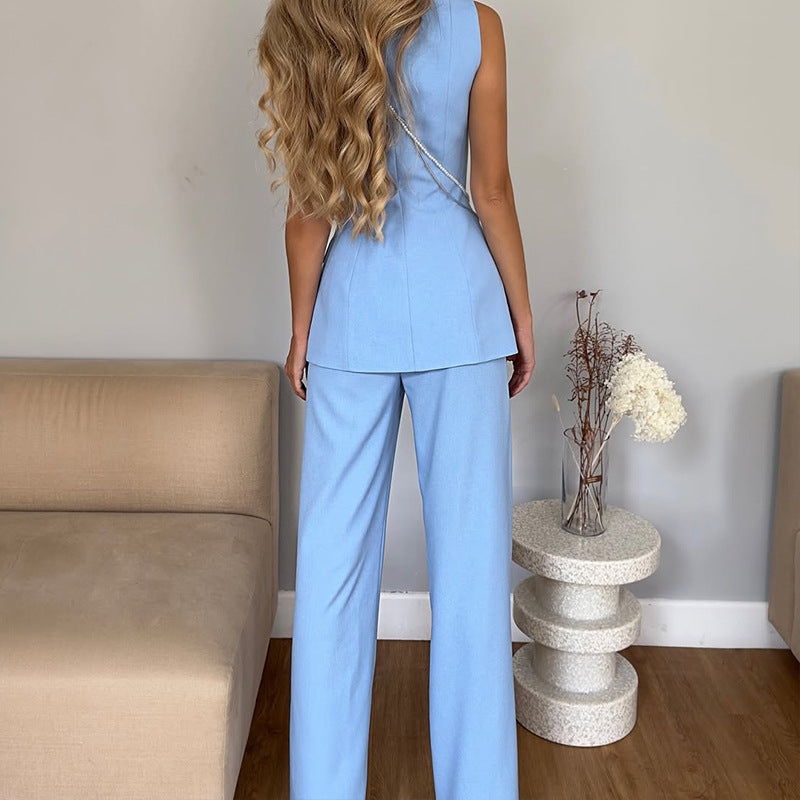 Belina Sleeveless Two-Piece Pant Set