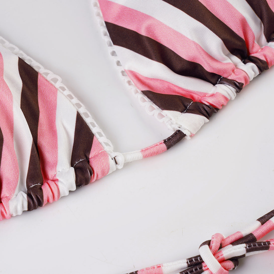 Viola Striped Two-Piece Retro Lace-Up Swimsuit