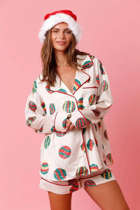 Louise Printed Two Piece Pajama Set