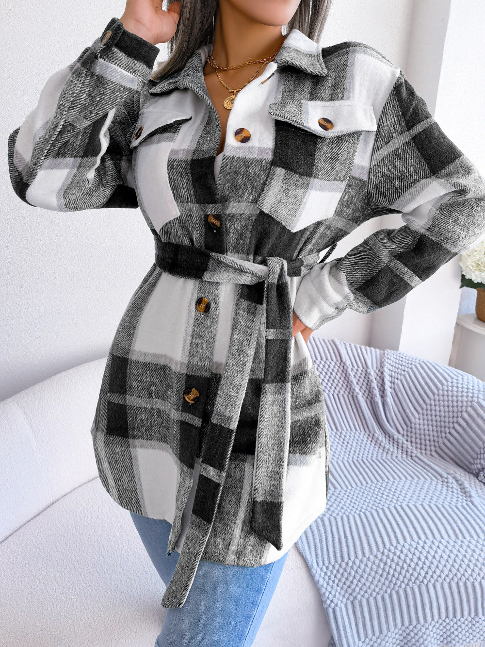 Laching Woolen Blend Coat