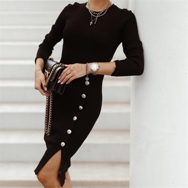 Thess Button Knitted Dress