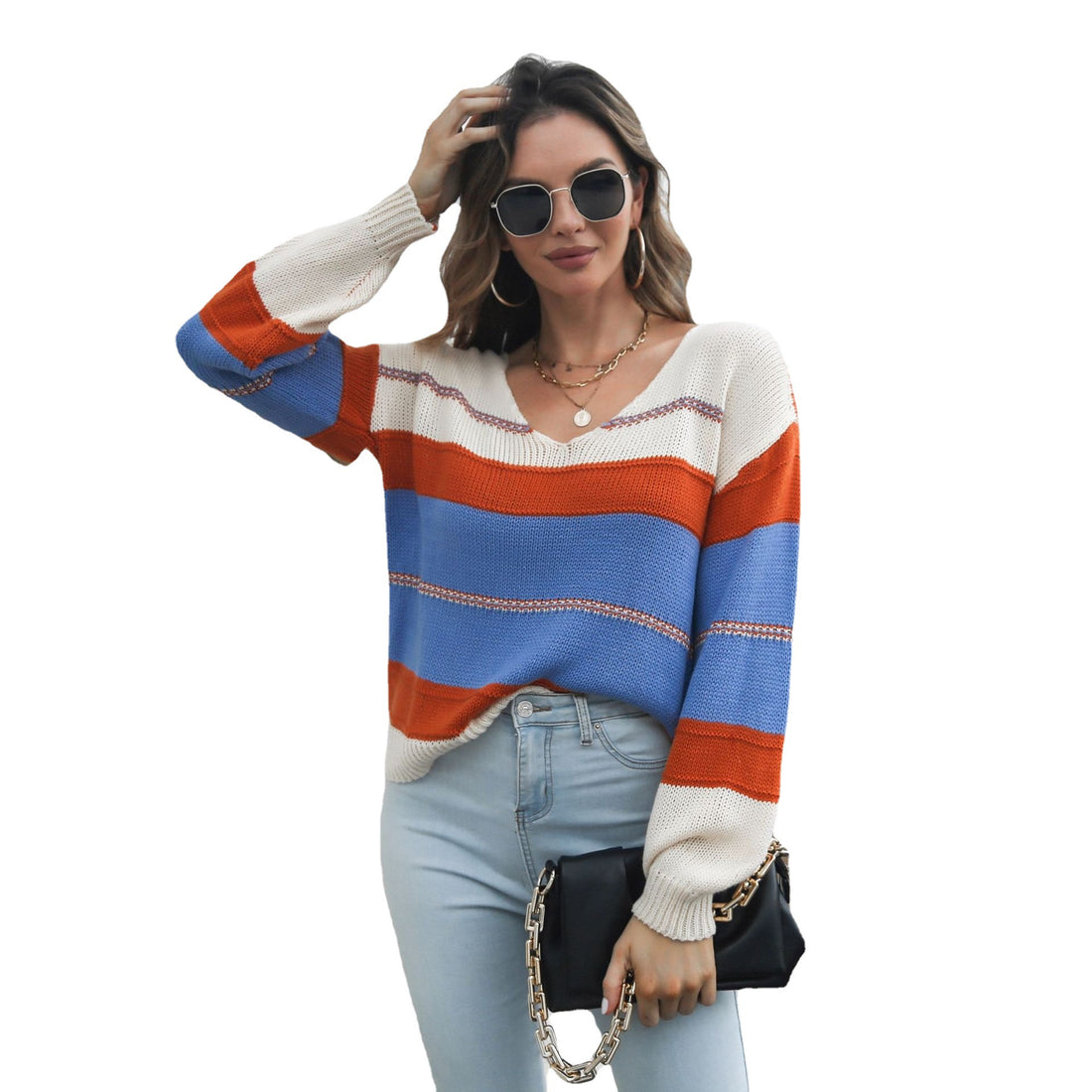 Shania Color V-neck Sweater