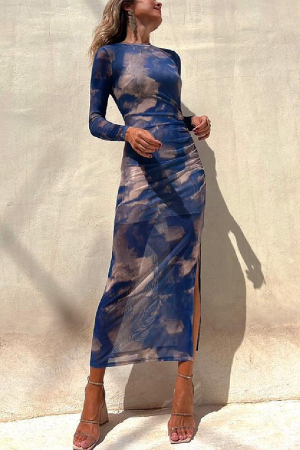 Jackie Mesh Print Dress