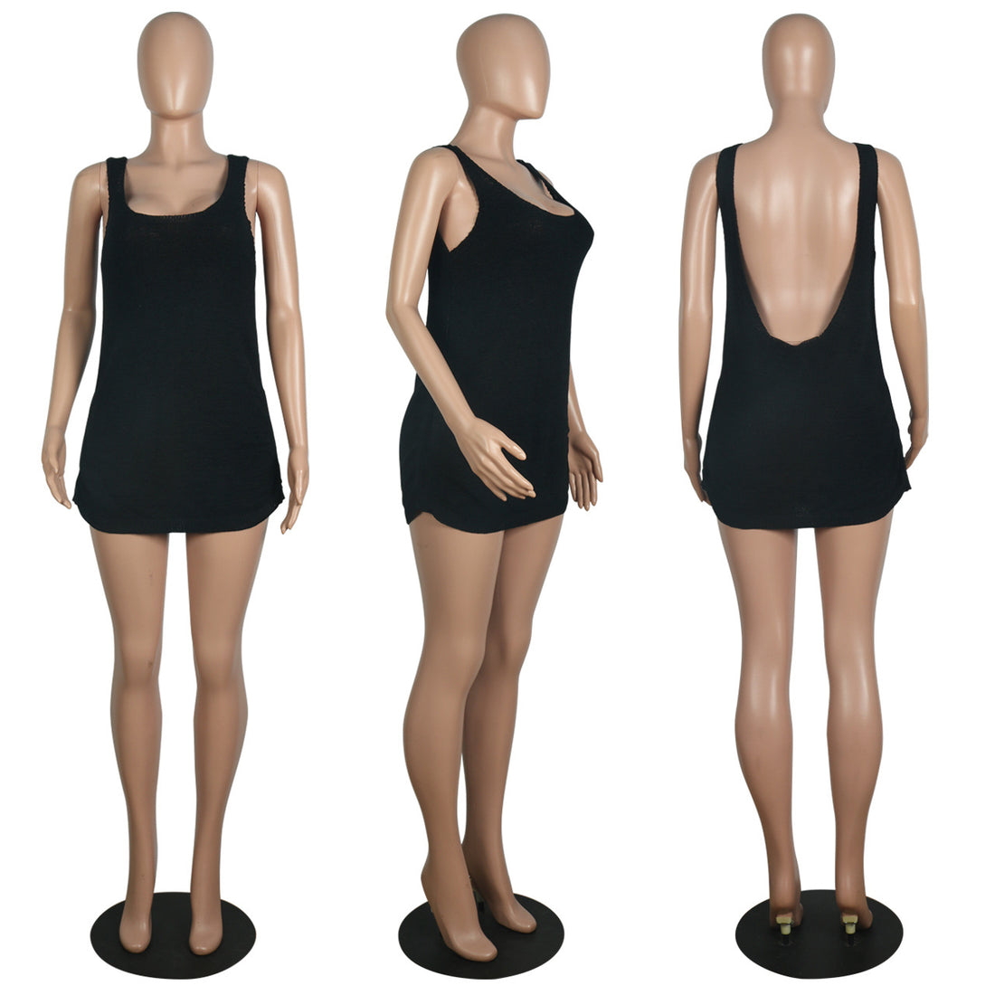 Zzyrene Backless Drawstring Strap Dress