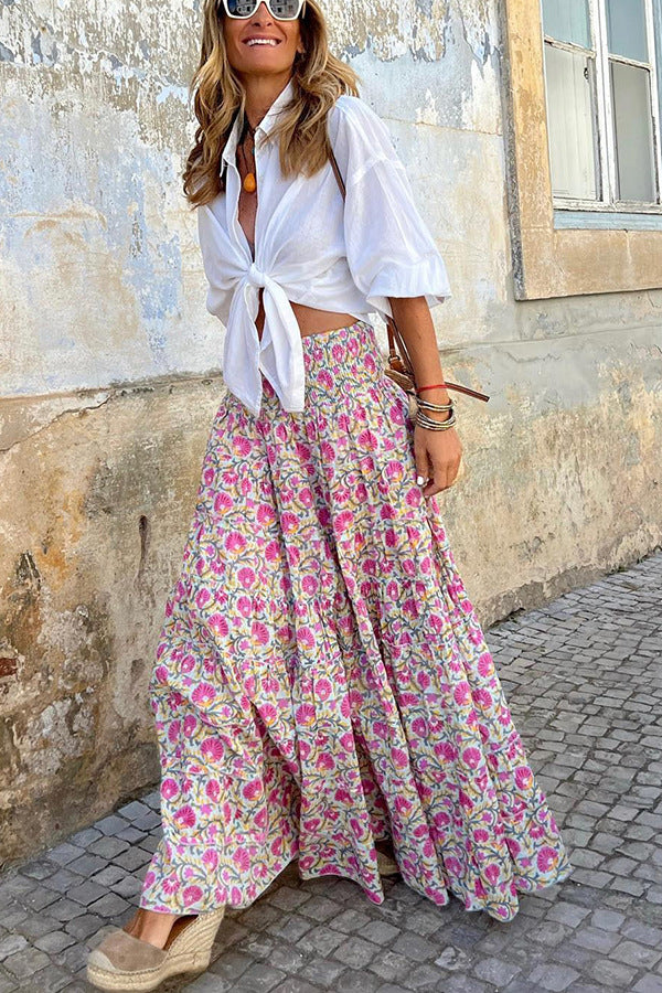 Zona Printed Long Skirt