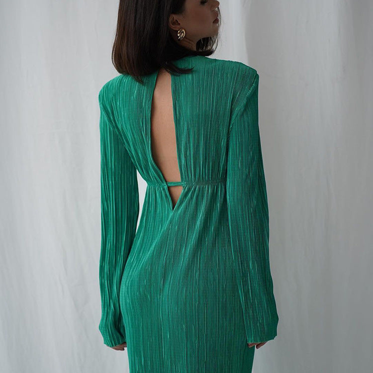 Mariana Pleated Slim Dress
